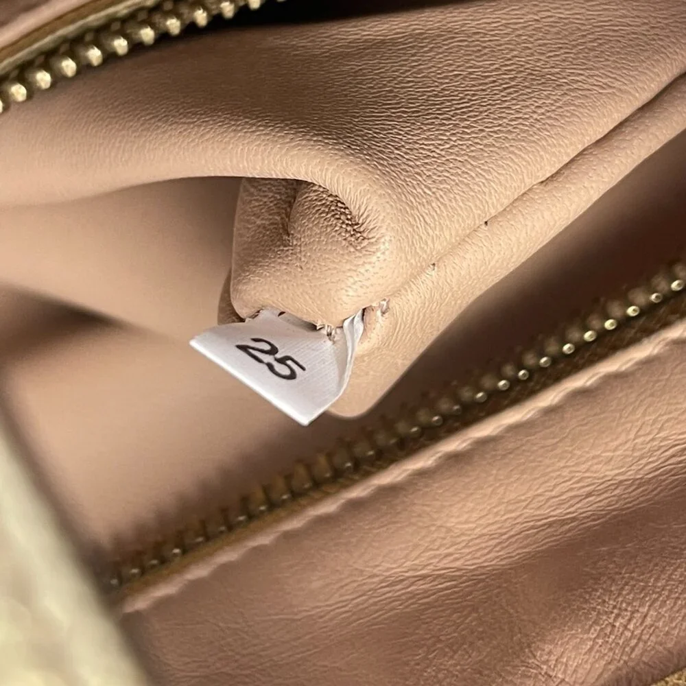 Prada Metallic Gold Saffiano Leather Vernice Studded Bucket Bag - Preowned